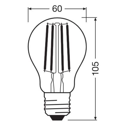 LED Fényerőszabályozható izzó GLOW DIM A60 E27/7W/230V 2200-2700K - Osram
