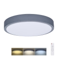 LED Fényerőszabályzós mennyezeti lámpa GREY LED/60W/230V 3000-6500K szürke átmérő 49 cm + távirányító