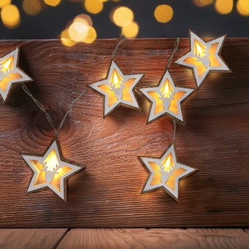 LED fényfüzér 10xLED/2xAA 1,8m meleg fehér