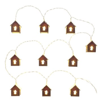 LED fényfüzér 10xLED/2xAA 2,3m meleg fehér