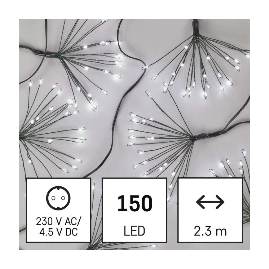 LED fényfüzér 150 LED/5,35 m hideg fehér