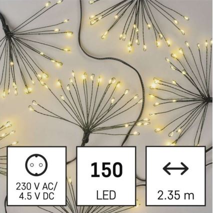 LED fényfüzér 150xLED/5,35m meleg fehér