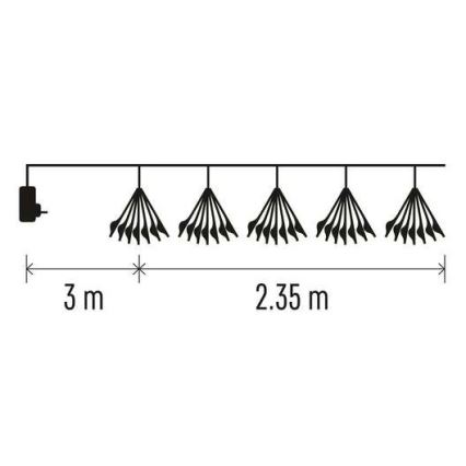 LED fényfüzér 150xLED/5,35m meleg fehér