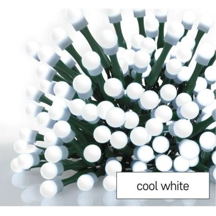 LED fényfüzér 200 db LED, 8 világítási mód, 20 m, IP44, hideg fehér