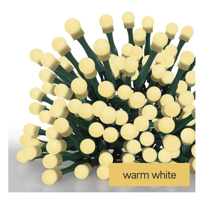 LED fényfüzér 200 LED/8 üzemmód 20 m IP44 meleg fehér