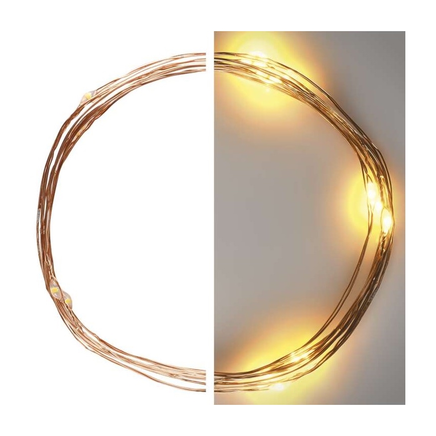 LED fényfüzér 20xLED/2,4m meleg fehér