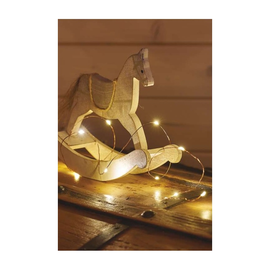 LED fényfüzér 20xLED/2,4m meleg fehér