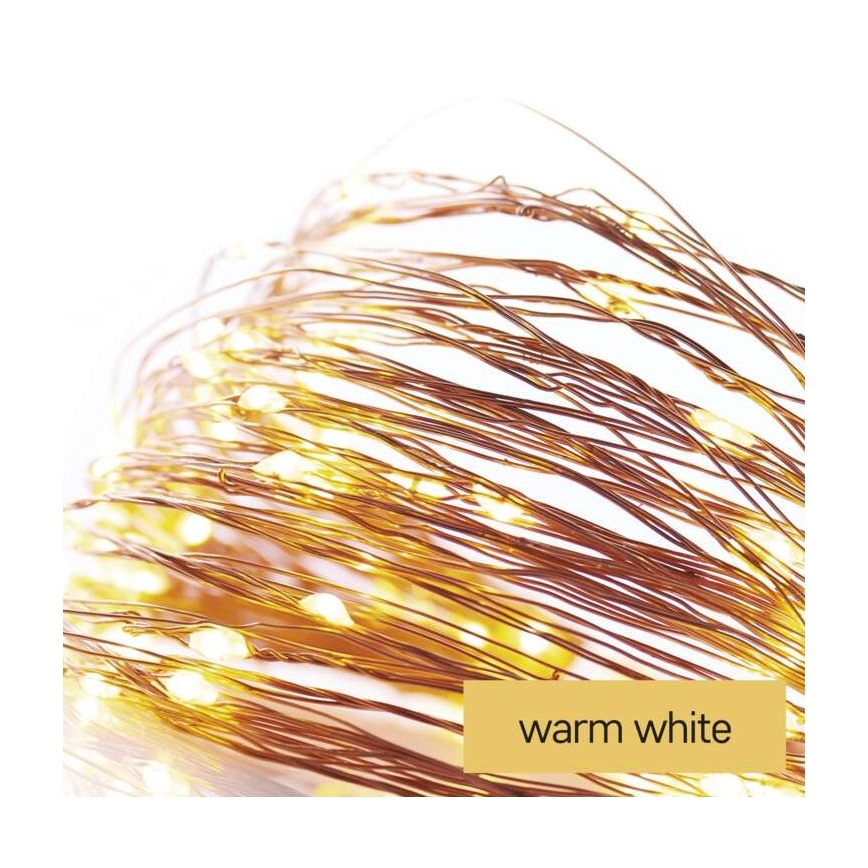 LED fényfüzér 20xLED/2,4m meleg fehér
