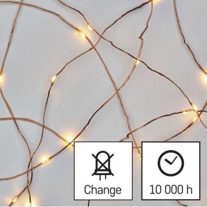 LED fényfüzér 20xLED/2,4m meleg fehér