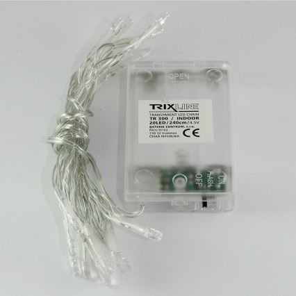 LED  fényfüzér 20xLED/2 funkciós 2,4m hideg fehér