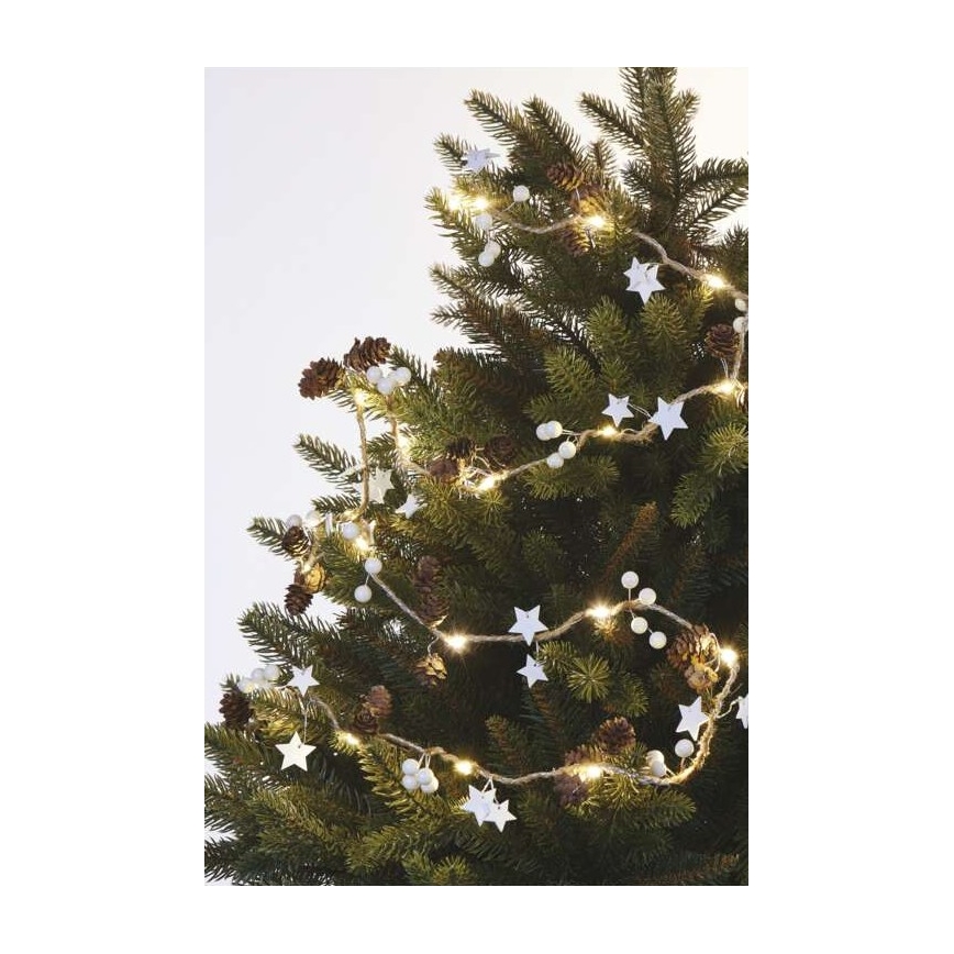 LED fényfüzér 20xLED/2xAA 2m