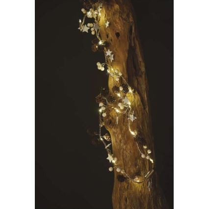 LED fényfüzér 20xLED/2xAA 2m