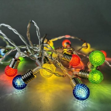 LED  fényfüzér 20xLED/2xAA/meleg fehér 1,8m izzók