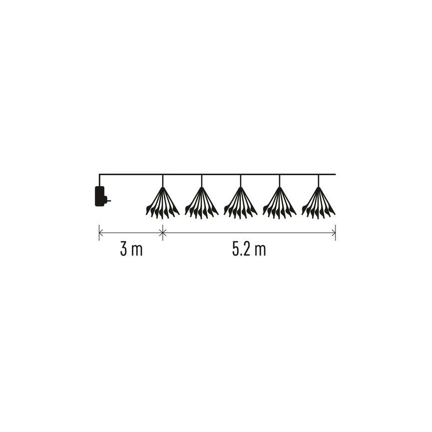 LED fényfüzér 300xLED/8,2m hideg fehér