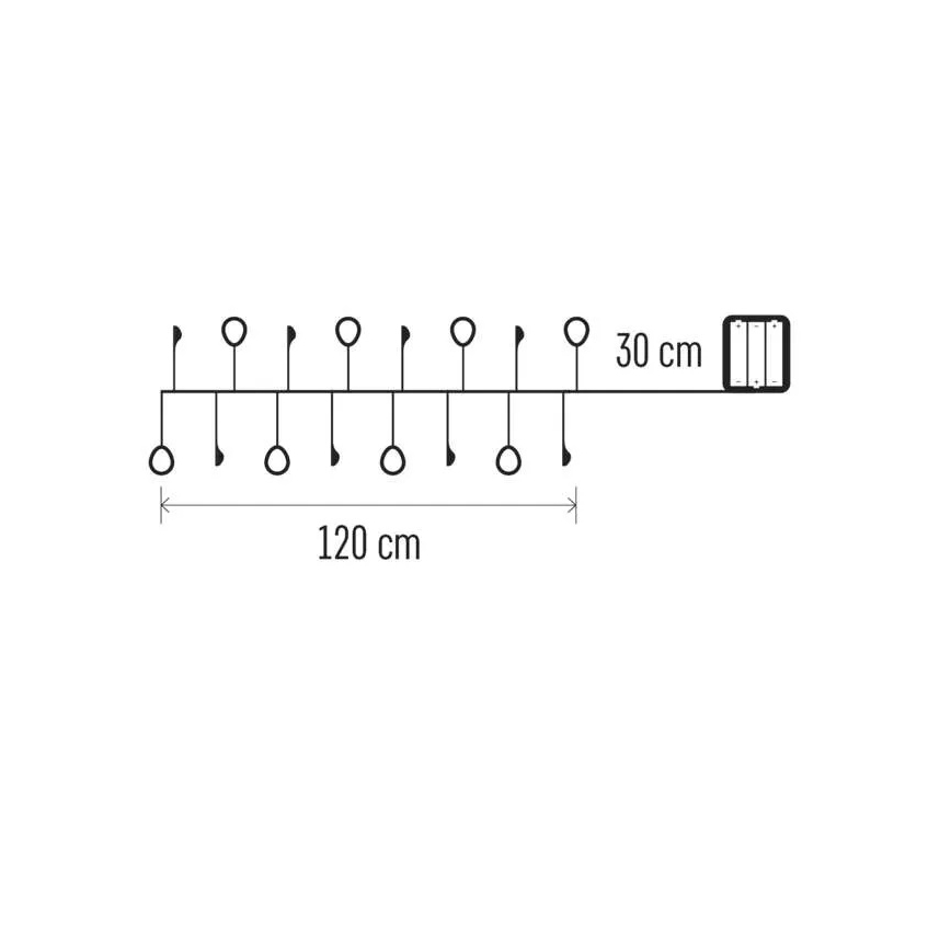 LED fényfüzér 40xLED/3xAA 1,5 m meleg fehér