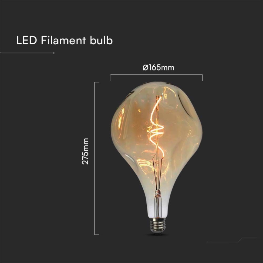 LED filament izzó A165 E27/4W/230V 1800K