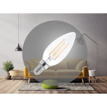 LED filament izzó C37 E14/6W/230V 4000K