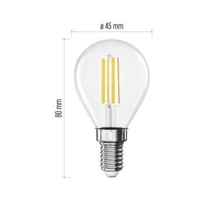 LED izzó FILAMENT E14/3,8W/230V 2700K Energiaosztály A