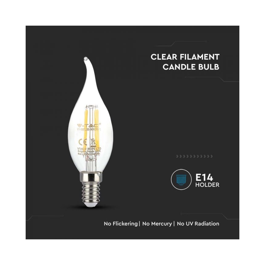 LED filament izzó E14/4W/230V 3000K