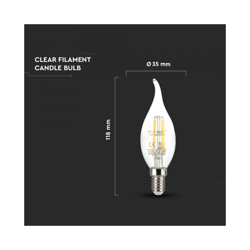 LED filament izzó E14/4W/230V 3000K