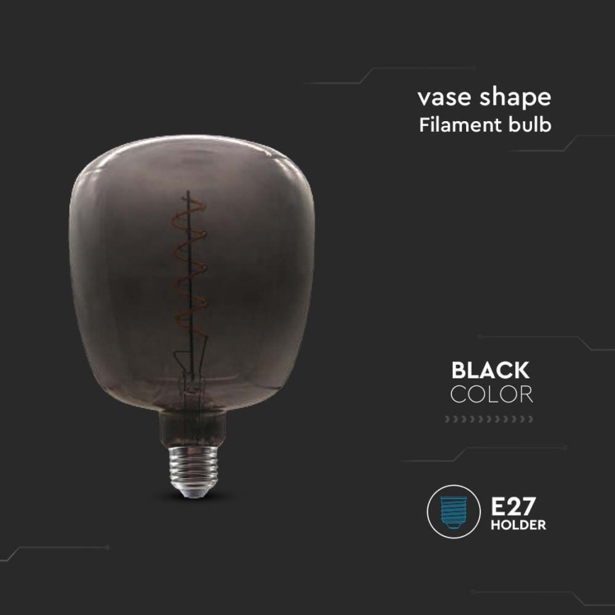 LED izzó FILAMENT E27/4W/230V fekete