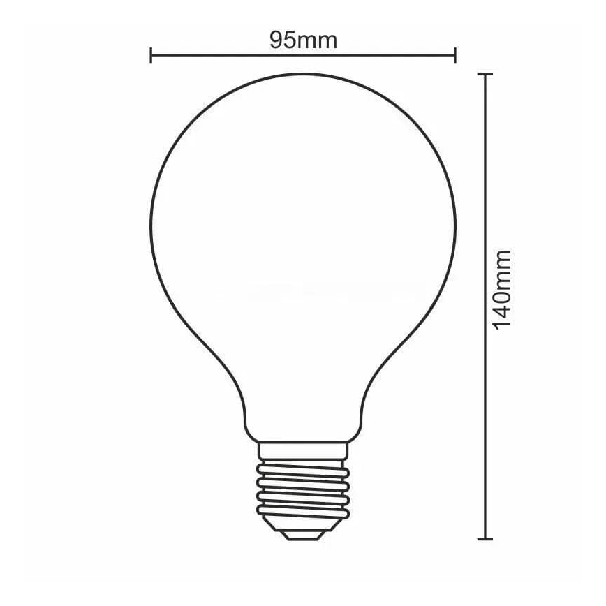 LED izzó FEHÉR FILAMENT G95 E27/13W/230V 4000K