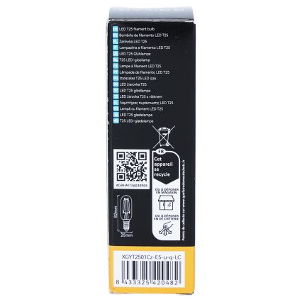 LED filament izzó T25 E14/6W/230V 3000K - Brilagi