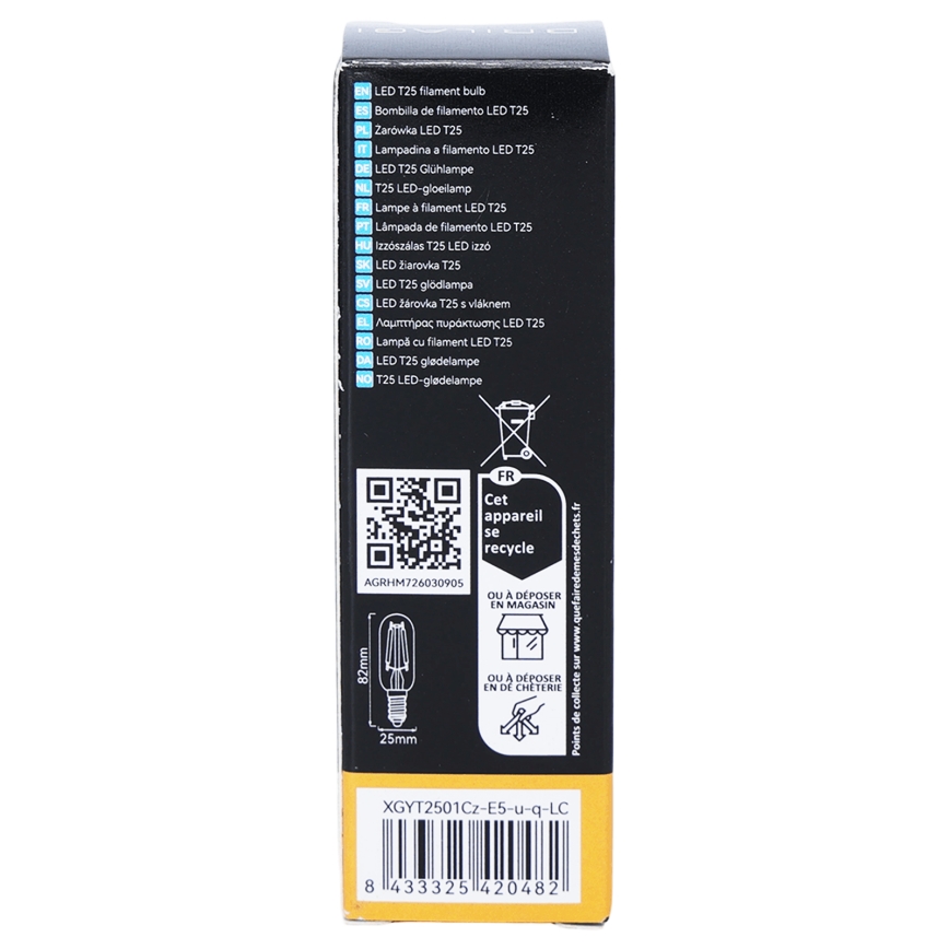 LED filament izzó T25 E14/6W/230V 3000K - Brilagi