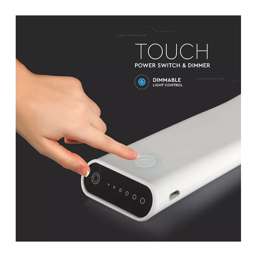 LED flexibilis, fényerőszabályozható asztali lámpa LED/6,5W/5V 2000 mAh 3000K/4500K/6000K