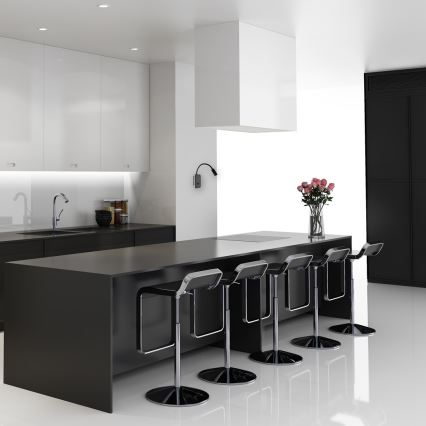 LED flexibilis fali lámpa BASE 1xLED/8W+1xLED/2W/230V fekete/ezüst