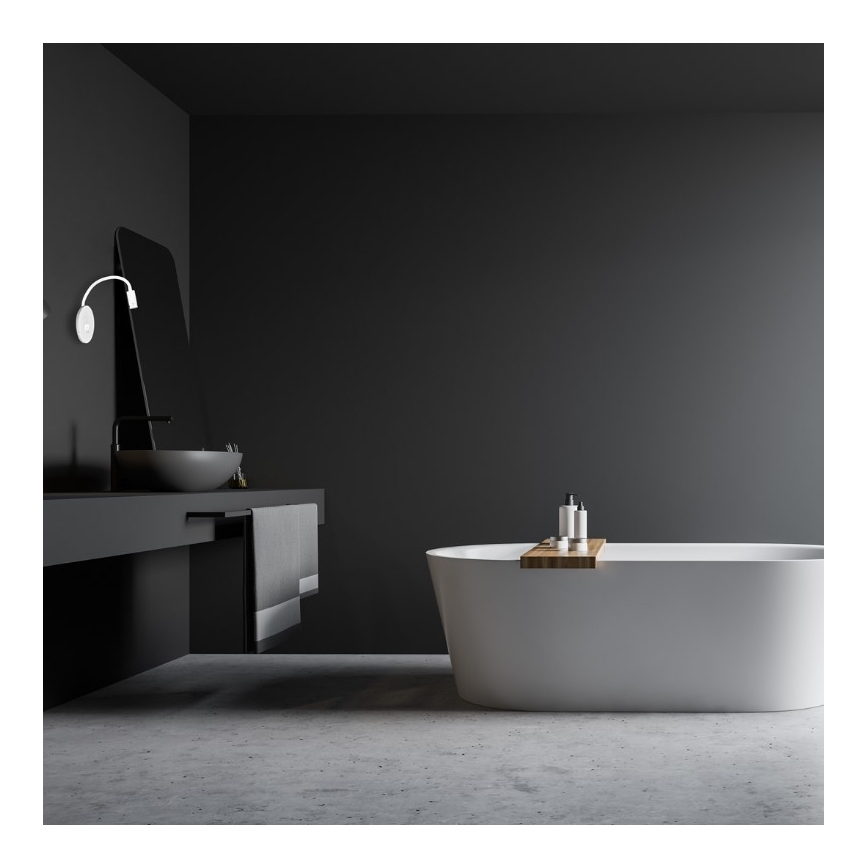 LED flexibilis fali olvasólámpa USB-csatlakozóval BASE LED/8W+LED/2W/230V fehér/ezüst