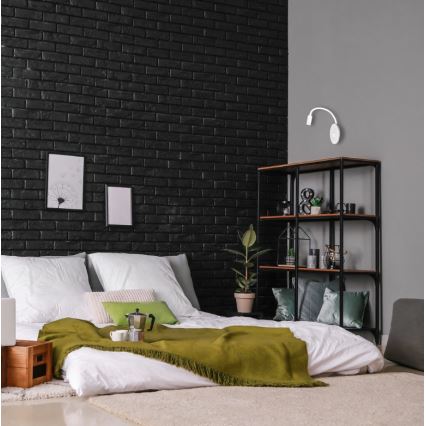 LED flexibilis fali olvasólámpa USB-csatlakozóval BASE LED/8W+LED/2W/230V fehér/ezüst