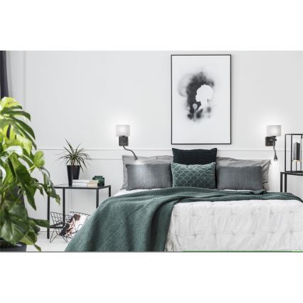 LED flexibilis lámpa POLO 1xE27/40W+LED/2W 230V fekete