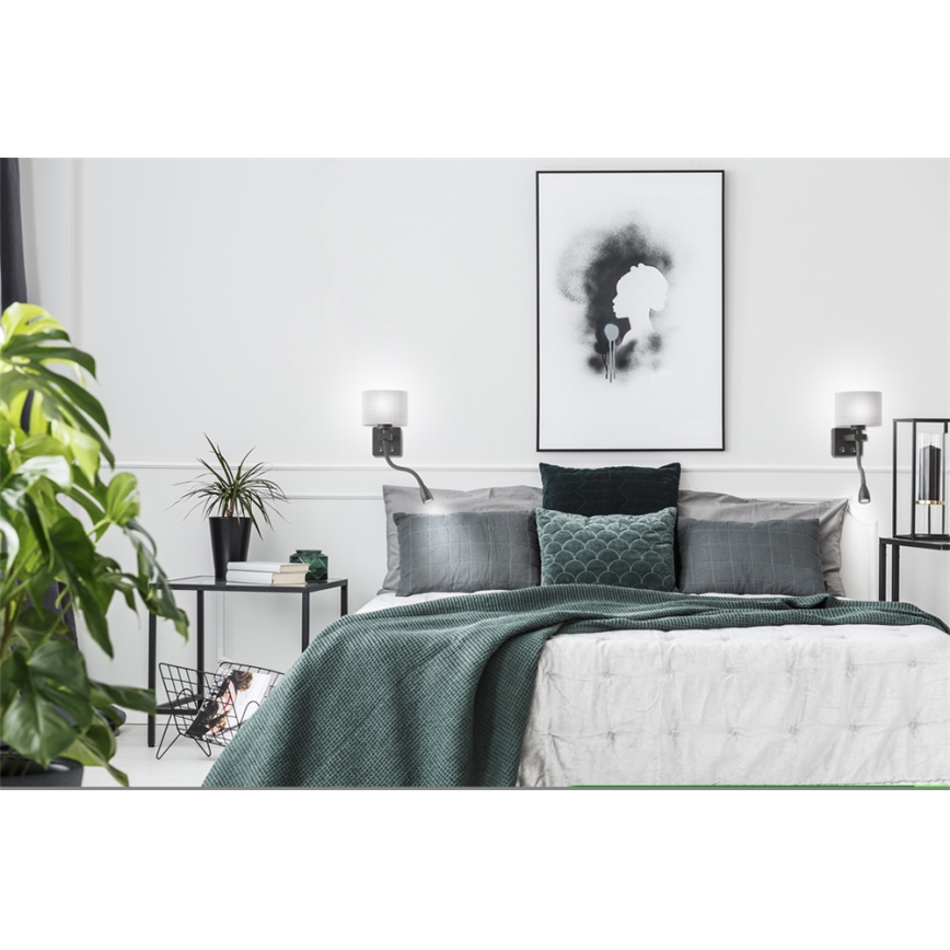 LED flexibilis lámpa POLO 1xE27/40W+LED/2W 230V fekete