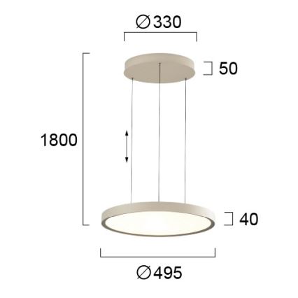 LED függeszték kábelen DENVER LED/76W/230V bézs