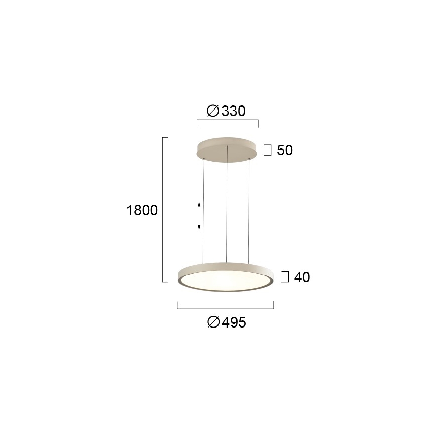 LED függeszték kábelen DENVER LED/76W/230V bézs