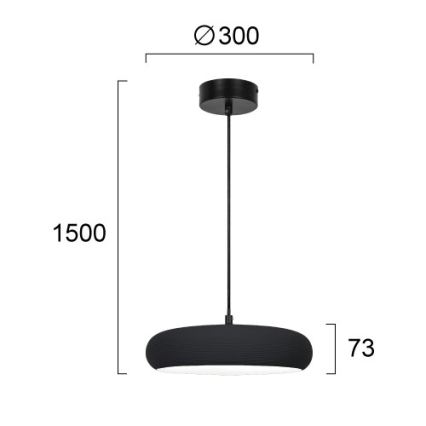 LED függeszték kábelen LOGAN LED/11W/230V fekete