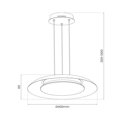 LED függeszték kábellel PIATTINO LED/30W/230V 2700/3200/4000K átm. 40 cm fehér
