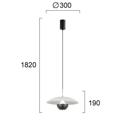 LED függeszték kábellel VALIA LED/9W/230V, szürke/fekete