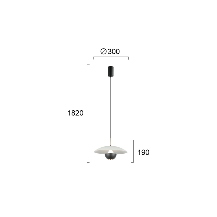 LED függeszték kábellel VALIA LED/9W/230V, szürke/fekete