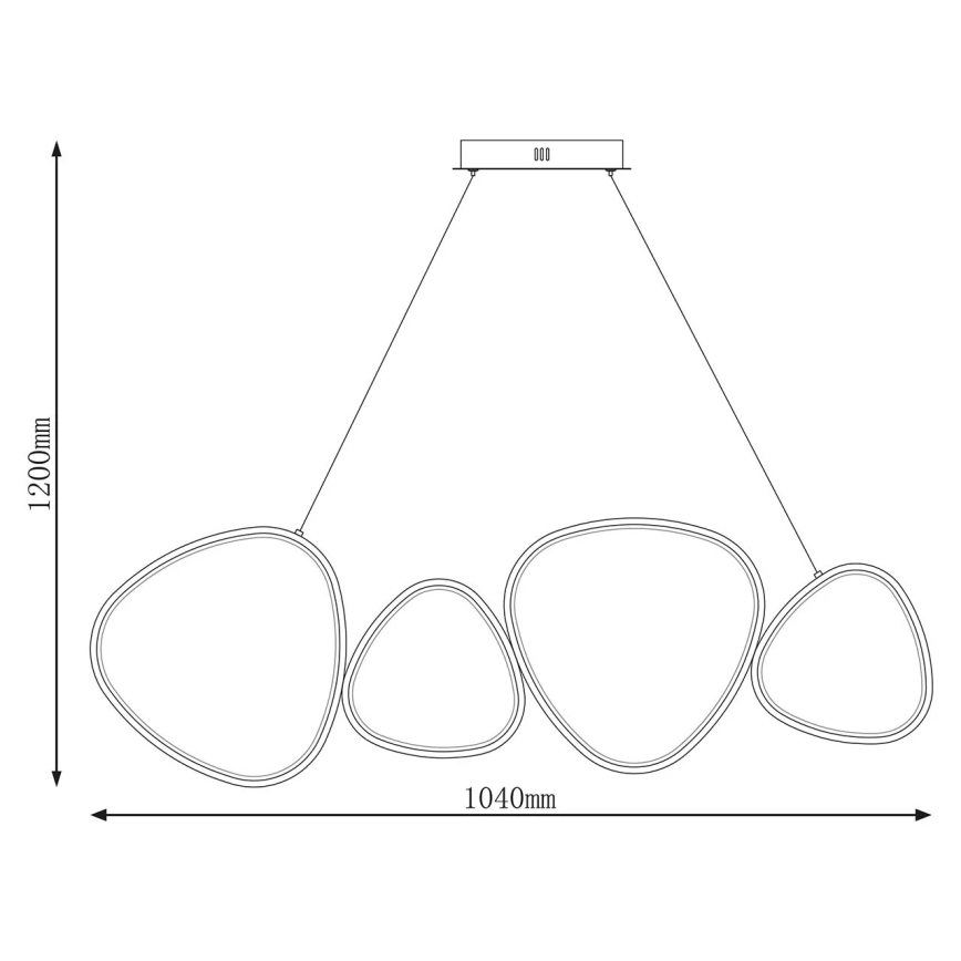 LED függeszték PETRA, kábeles, 48W, 230V, 4000K, fekete