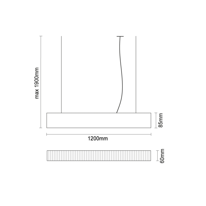 LED függeszték zsinóron LED/55W/230V 3000/4000/6500K 120 cm fehér