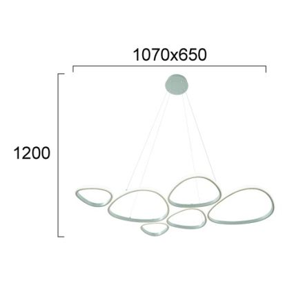 LED függőcsillár kábellel HELIX LED/61W/230V ezüst