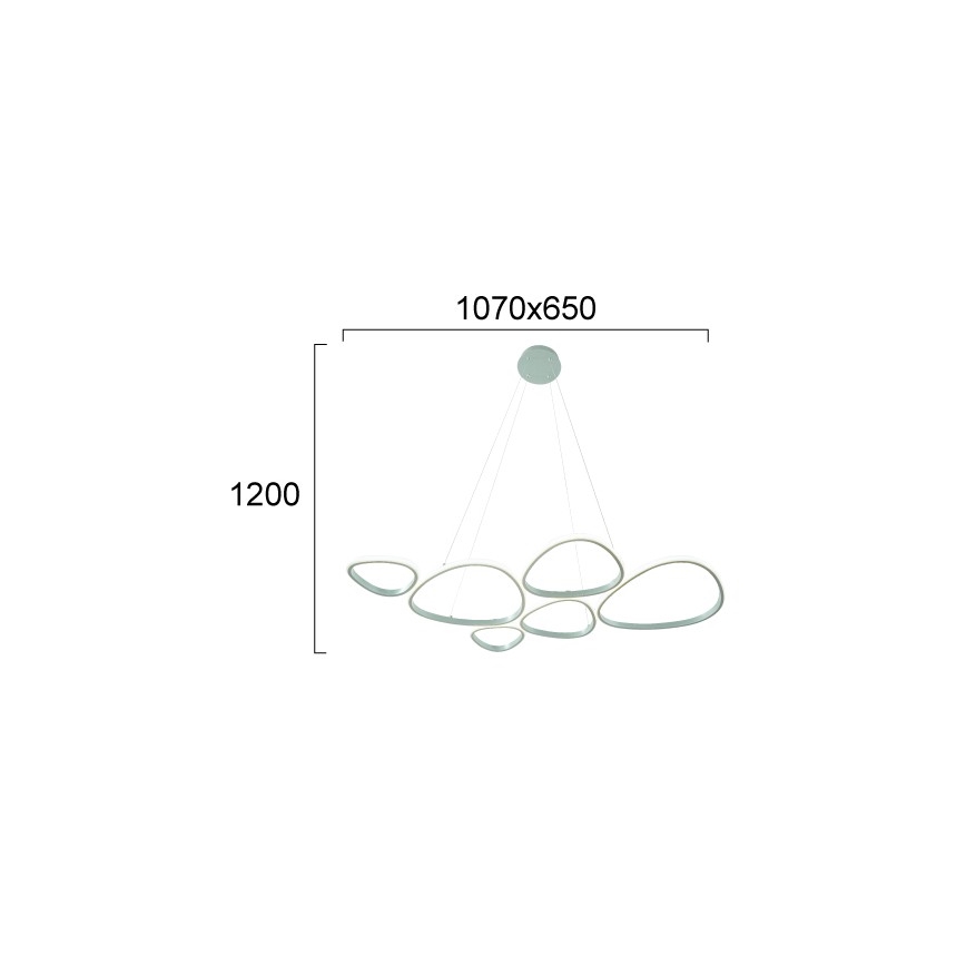 LED függőcsillár kábellel HELIX LED/61W/230V ezüst