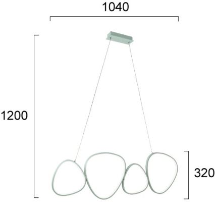 LED függőlámpa kábelen HELIX LED/50W/230V ezüst