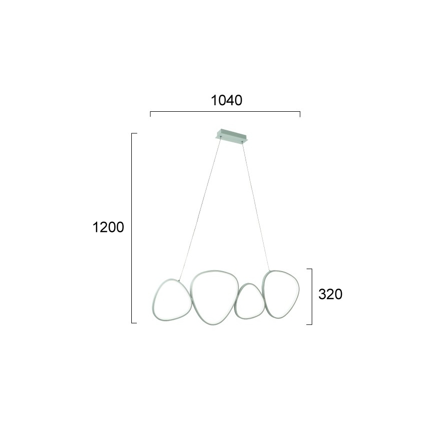 LED függőlámpa kábelen HELIX LED/50W/230V ezüst