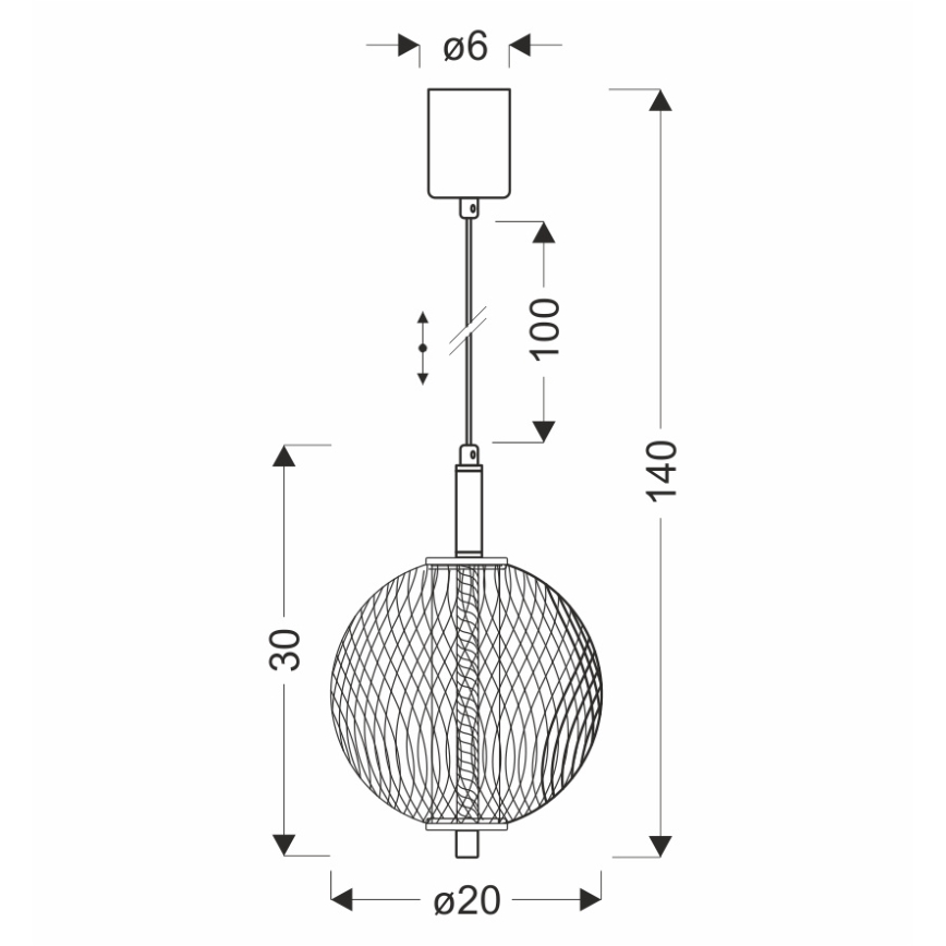 LED függőlámpa kábelen PUMA LED/10W/230V átm. 20 cm fekete
