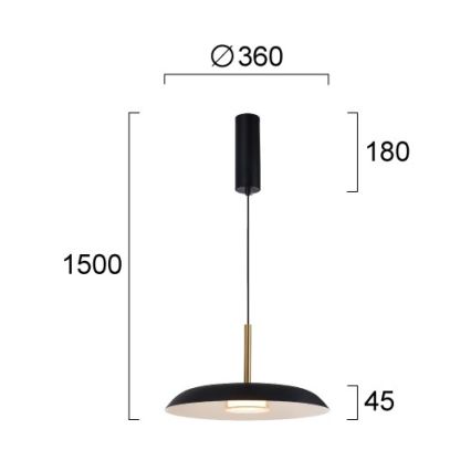LED függőlámpa zsinóron NUDO LED/11W/230V 3000/4000/6000K fekete