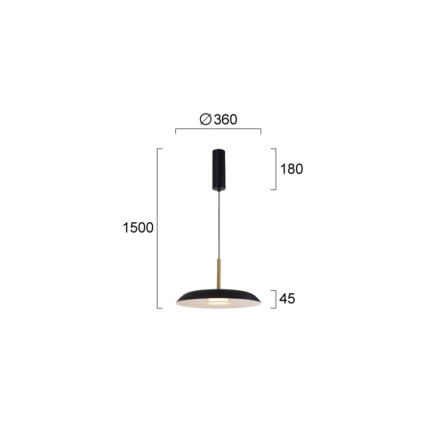 LED függőlámpa zsinóron NUDO LED/11W/230V 3000/4000/6000K fekete