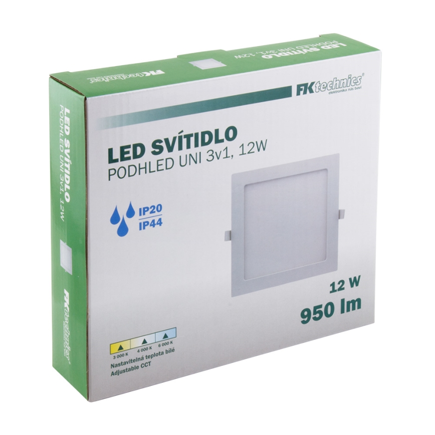 LED Fürdőszobai beépíthető lámpa LED/12W/230V 3000/4000/6000K IP44